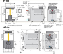 Διαστάσεις λέβητων De Dietrich GT 330 & GT 430